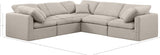 Indulge Beige Linen Textured Fabric Modular Sectional 141Beige-Sec5C Meridian Furniture