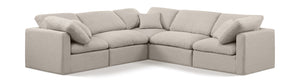 Indulge Beige Linen Textured Fabric Modular Sectional 141Beige-Sec5C Meridian Furniture