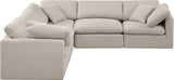 Indulge Beige Linen Textured Fabric Modular Sectional 141Beige-Sec5C Meridian Furniture