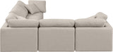 Indulge Beige Linen Textured Fabric Modular Sectional 141Beige-Sec5C Meridian Furniture