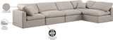 Indulge Beige Linen Textured Fabric Modular Sectional 141Beige-Sec5D Meridian Furniture