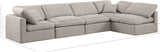 Indulge Beige Linen Textured Fabric Modular Sectional 141Beige-Sec5D Meridian Furniture