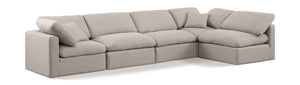 Indulge Beige Linen Textured Fabric Modular Sectional 141Beige-Sec5D Meridian Furniture