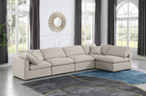 Indulge Beige Linen Textured Fabric Modular Sectional 141Beige-Sec5D Meridian Furniture