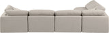 Indulge Beige Linen Textured Fabric Modular Sectional 141Beige-Sec5D Meridian Furniture