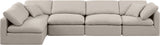 Indulge Beige Linen Textured Fabric Modular Sectional 141Beige-Sec5D Meridian Furniture