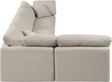 Indulge Beige Linen Textured Fabric Modular Sectional 141Beige-Sec5D Meridian Furniture