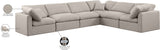 Indulge Beige Linen Textured Fabric Modular Sectional 141Beige-Sec6A Meridian Furniture