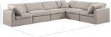 Indulge Beige Linen Textured Fabric Modular Sectional 141Beige-Sec6A Meridian Furniture