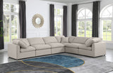 Indulge Beige Linen Textured Fabric Modular Sectional 141Beige-Sec6A Meridian Furniture