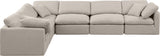 Indulge Beige Linen Textured Fabric Modular Sectional 141Beige-Sec6A Meridian Furniture