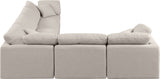 Indulge Beige Linen Textured Fabric Modular Sectional 141Beige-Sec6A Meridian Furniture