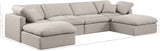 Indulge Beige Linen Textured Fabric Modular Sectional 141Beige-Sec6B Meridian Furniture