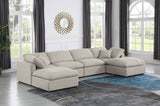 Indulge Beige Linen Textured Fabric Modular Sectional 141Beige-Sec6B Meridian Furniture