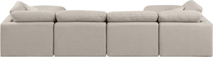 Indulge Beige Linen Textured Fabric Modular Sectional 141Beige-Sec6B Meridian Furniture