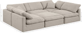 Indulge Beige Linen Textured Fabric Modular Sectional 141Beige-Sec6C Meridian Furniture