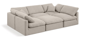 Indulge Beige Linen Textured Fabric Modular Sectional 141Beige-Sec6C Meridian Furniture