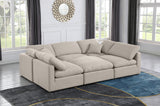 Indulge Beige Linen Textured Fabric Modular Sectional 141Beige-Sec6C Meridian Furniture