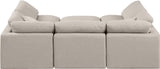 Indulge Beige Linen Textured Fabric Modular Sectional 141Beige-Sec6C Meridian Furniture