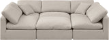 Indulge Beige Linen Textured Fabric Modular Sectional 141Beige-Sec6C Meridian Furniture