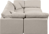 Indulge Beige Linen Textured Fabric Modular Sectional 141Beige-Sec6C Meridian Furniture