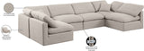 Indulge Beige Linen Textured Fabric Modular Sectional 141Beige-Sec6D Meridian Furniture