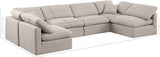 Indulge Beige Linen Textured Fabric Modular Sectional 141Beige-Sec6D Meridian Furniture