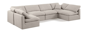 Indulge Beige Linen Textured Fabric Modular Sectional 141Beige-Sec6D Meridian Furniture