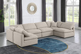 Indulge Beige Linen Textured Fabric Modular Sectional 141Beige-Sec6D Meridian Furniture