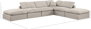 Indulge Beige Linen Textured Fabric Modular Sectional 141Beige-Sec6E Meridian Furniture