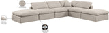 Indulge Beige Linen Textured Fabric Modular Sectional 141Beige-Sec6E Meridian Furniture