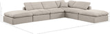 Indulge Beige Linen Textured Fabric Modular Sectional 141Beige-Sec6E Meridian Furniture