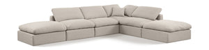 Indulge Beige Linen Textured Fabric Modular Sectional 141Beige-Sec6E Meridian Furniture