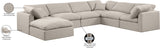 Indulge Beige Linen Textured Fabric Modular Sectional 141Beige-Sec7A Meridian Furniture