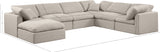 Indulge Beige Linen Textured Fabric Modular Sectional 141Beige-Sec7A Meridian Furniture