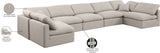 Indulge Beige Linen Textured Fabric Modular Sectional 141Beige-Sec7B Meridian Furniture