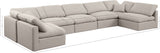 Indulge Beige Linen Textured Fabric Modular Sectional 141Beige-Sec7B Meridian Furniture