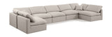 Indulge Beige Linen Textured Fabric Modular Sectional 141Beige-Sec7B Meridian Furniture