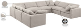 Indulge Beige Linen Textured Fabric Modular Sectional 141Beige-Sec8A Meridian Furniture