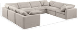 Indulge Beige Linen Textured Fabric Modular Sectional 141Beige-Sec8A Meridian Furniture