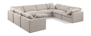 Indulge Beige Linen Textured Fabric Modular Sectional 141Beige-Sec8A Meridian Furniture