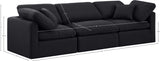 Indulge Black Linen Textured Fabric Modular Sofa 141Black-S105 Meridian Furniture