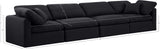 Indulge Black Linen Textured Fabric Modular Sofa 141Black-S140 Meridian Furniture