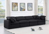 Indulge Black Linen Textured Fabric Modular Sofa 141Black-S140 Meridian Furniture