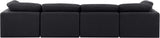 Indulge Black Linen Textured Fabric Modular Sofa 141Black-S140 Meridian Furniture