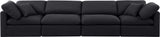 Indulge Black Linen Textured Fabric Modular Sofa 141Black-S140 Meridian Furniture