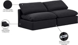 Indulge Black Linen Textured Fabric Modular Sofa 141Black-S2 Meridian Furniture