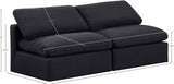 Indulge Black Linen Textured Fabric Modular Sofa 141Black-S2 Meridian Furniture