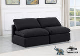 Indulge Black Linen Textured Fabric Modular Sofa 141Black-S2 Meridian Furniture