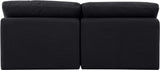 Indulge Black Linen Textured Fabric Modular Sofa 141Black-S2 Meridian Furniture